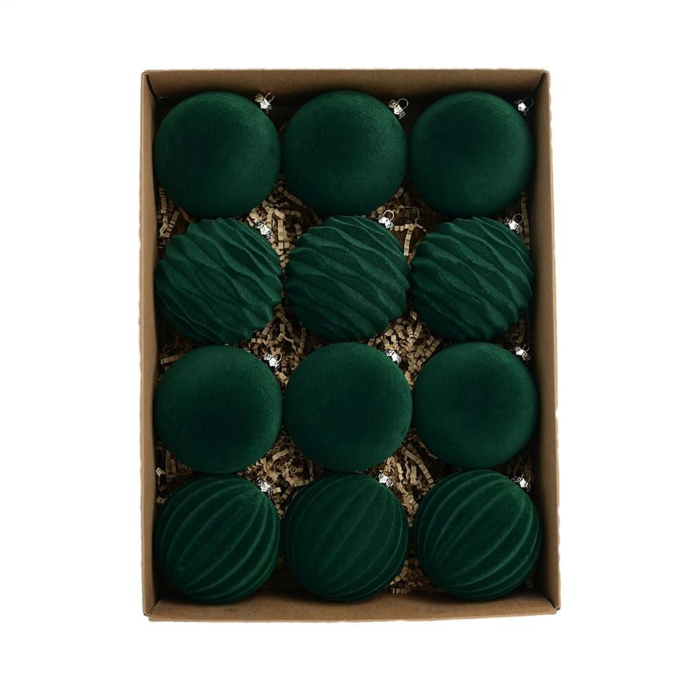 12pçs 8cm vinho tinto bola de natal enfeites pingente de árvore de natal 2025