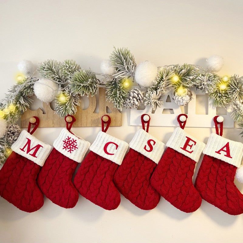 Botas de natal letras meia de natal decoração