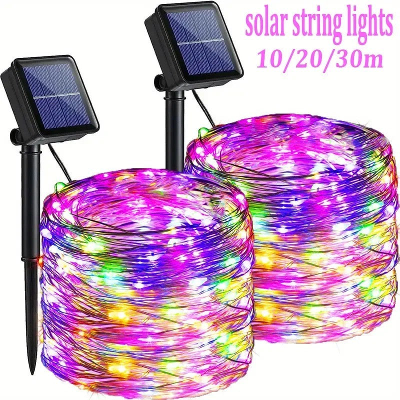 Luzes de fadas p/ jardim luzes da corda com 8 modos para area externa