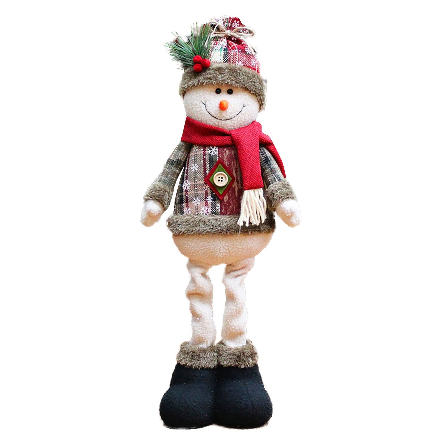 3 pçs natal decorativo bonecas de natal rena boneco de neve papai noel em pé b