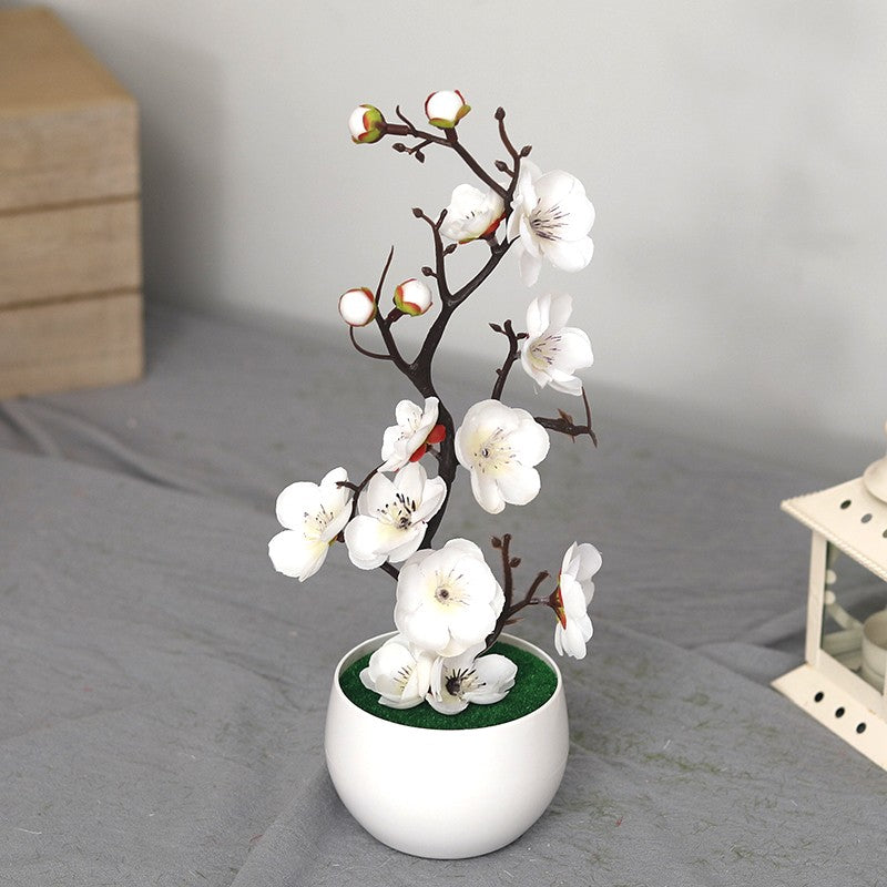 30 cm plantas artificiais bonsai pequena árvore simulação pote plantas flores