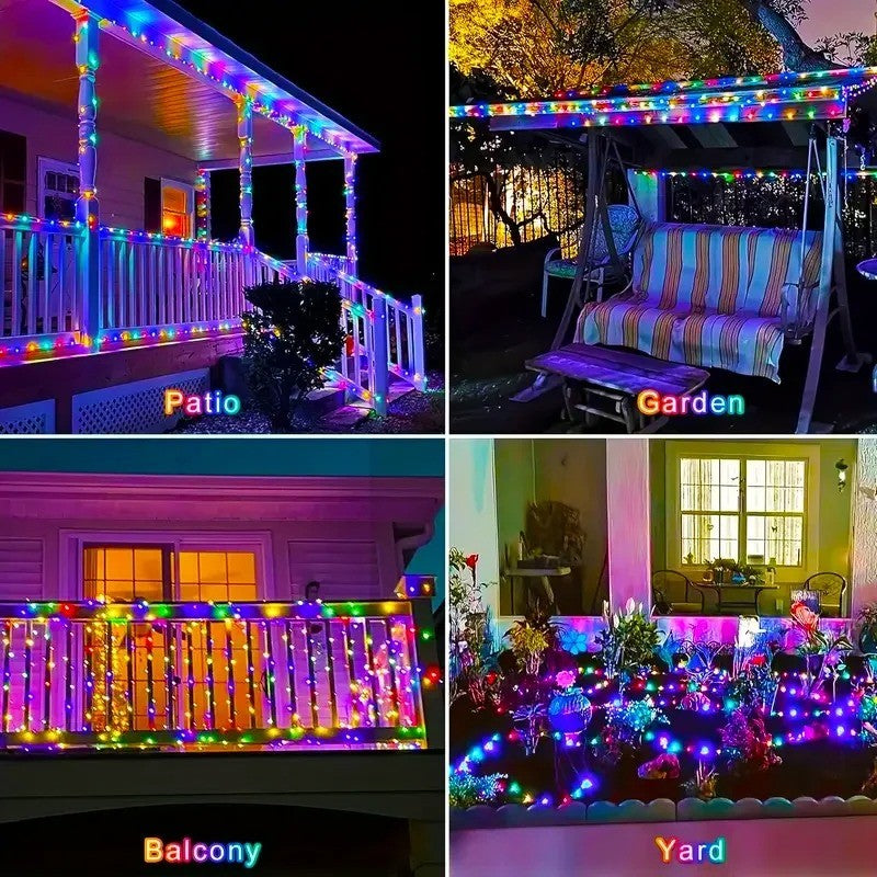 Luzes de fadas p/ jardim luzes da corda com 8 modos para area externa