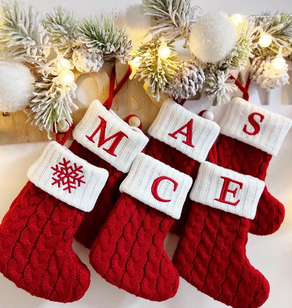Botas de natal letras meia de natal decoração