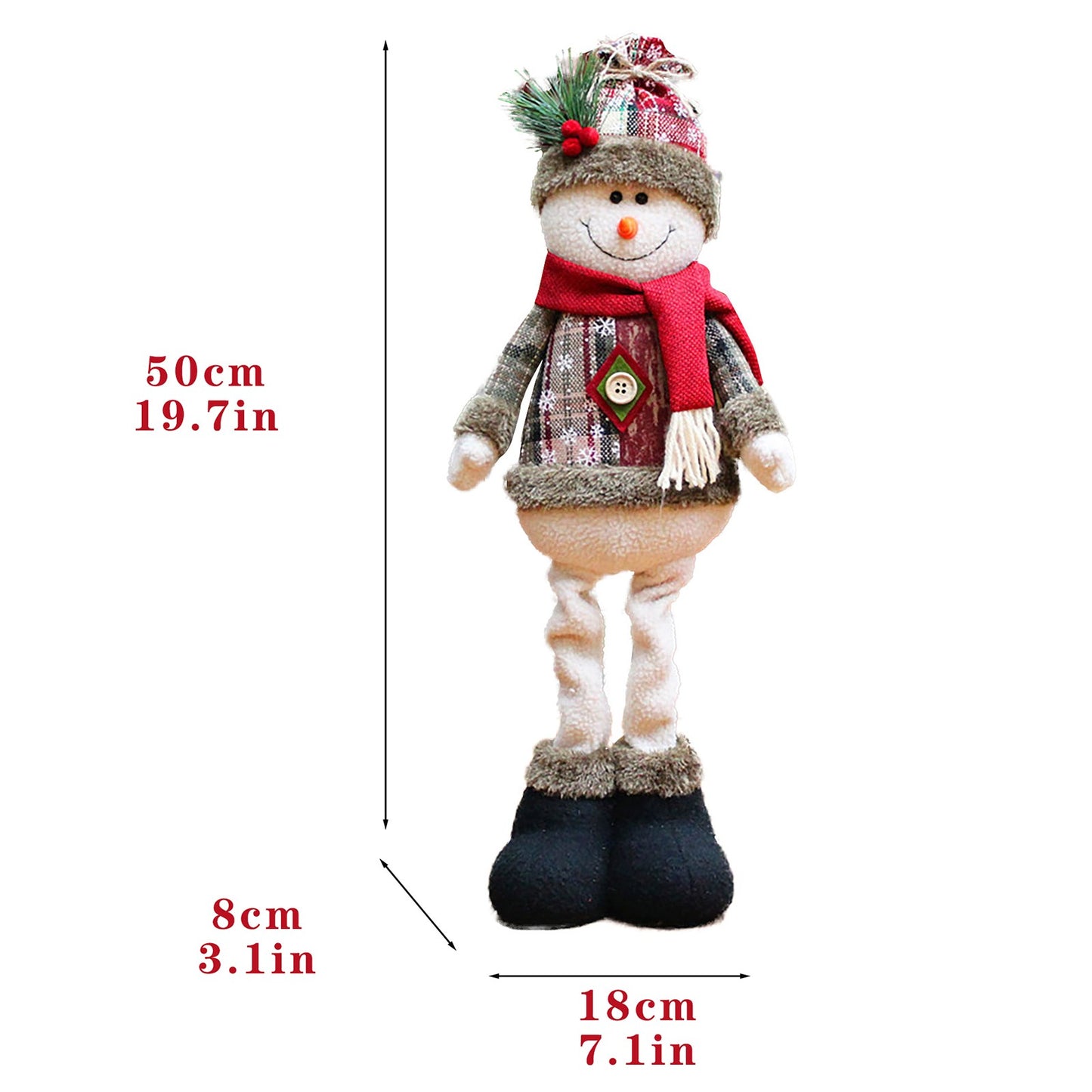 3 pçs natal decorativo bonecas de natal rena boneco de neve papai noel em pé b