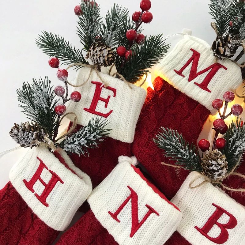 Botas de natal letras meia de natal decoração