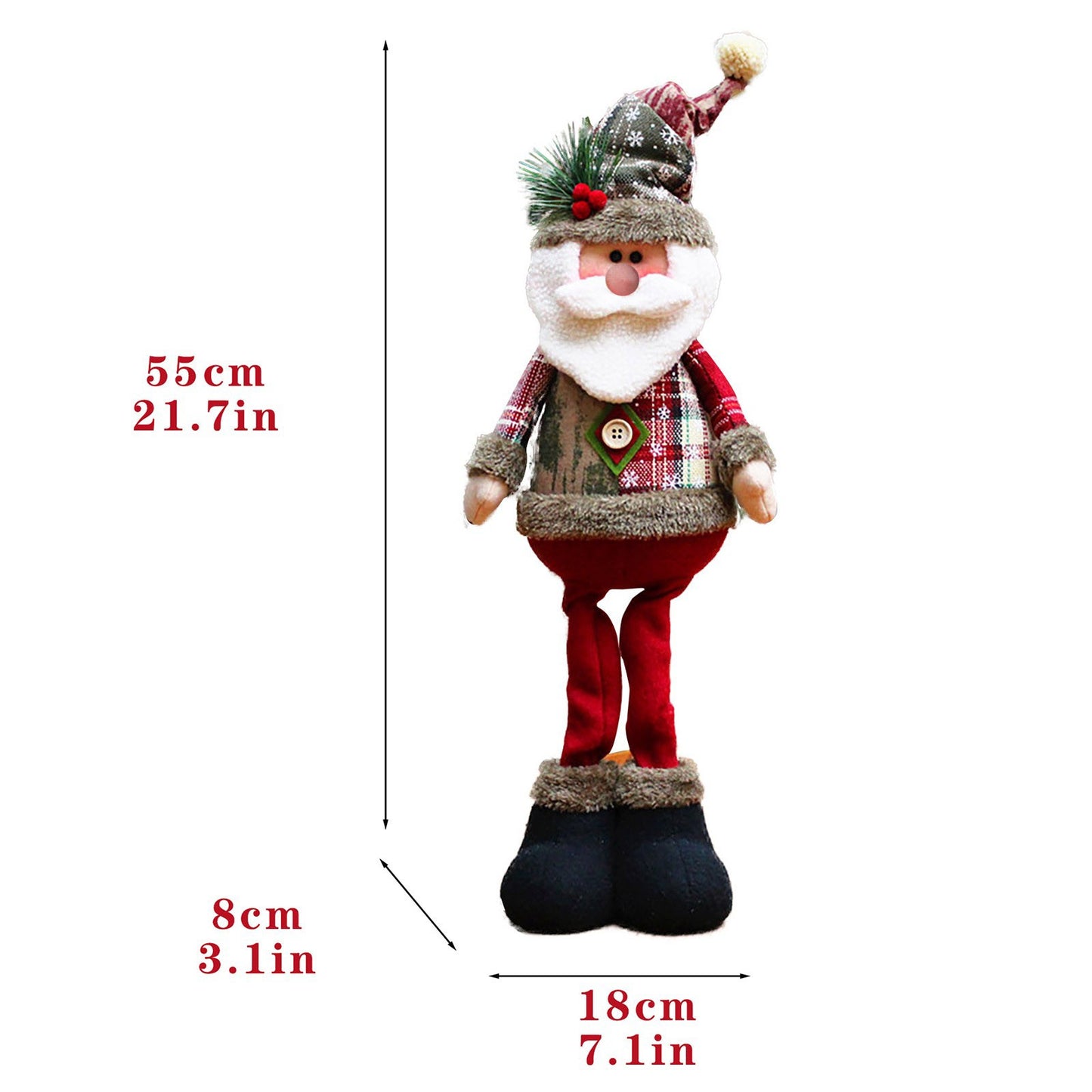 3 pçs natal decorativo bonecas de natal rena boneco de neve papai noel em pé b