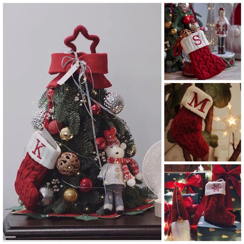 Botas de natal letras meia de natal decoração
