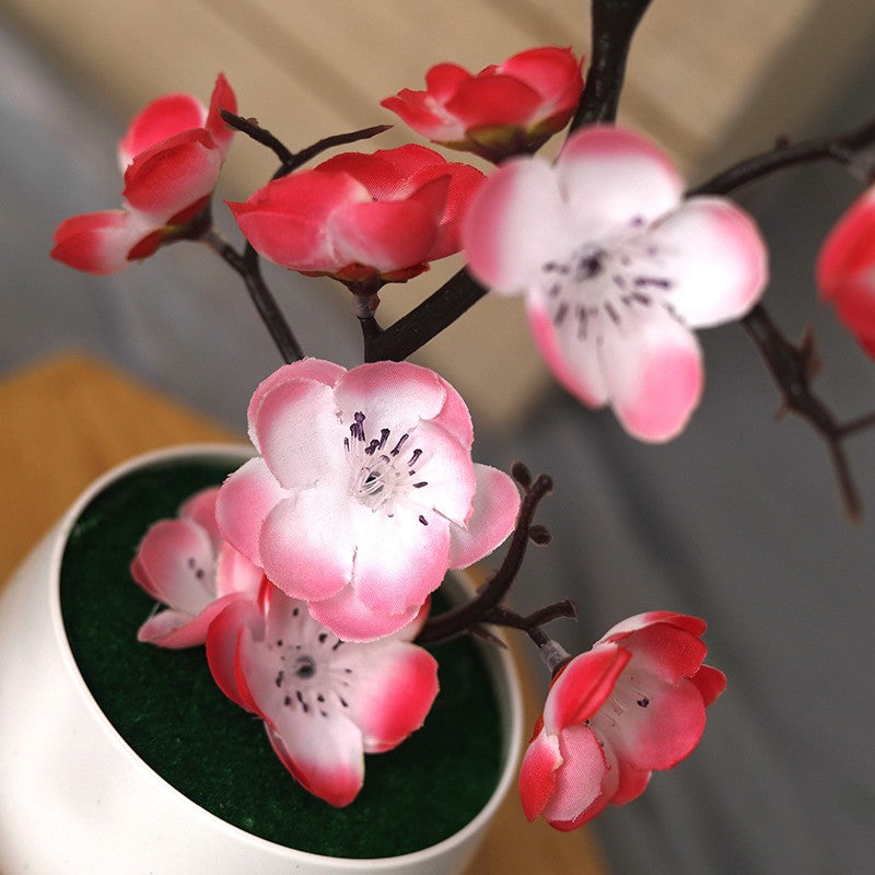 30 cm plantas artificiais bonsai pequena árvore simulação pote plantas flores