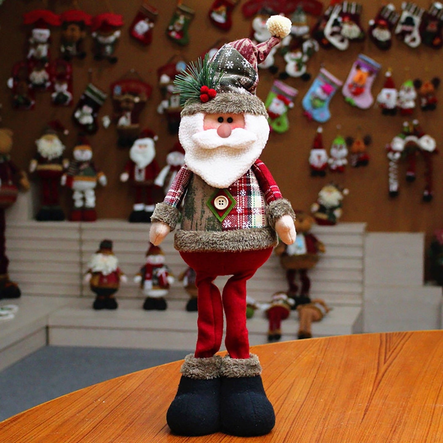 3 pçs natal decorativo bonecas de natal rena boneco de neve papai noel em pé b