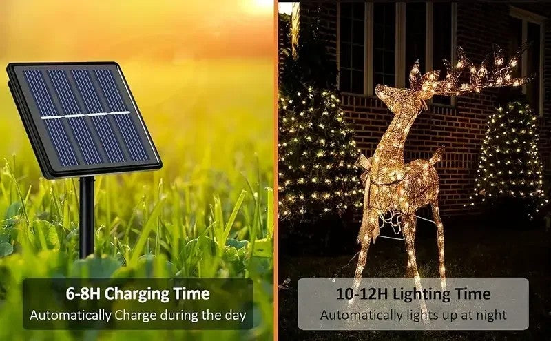 Luzes de fadas p/ jardim luzes da corda com 8 modos para area externa