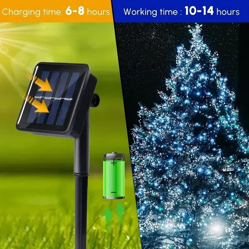 Luzes de fadas p/ jardim luzes da corda com 8 modos para area externa