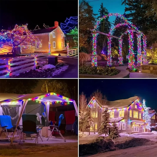 Luzes de fadas p/ jardim luzes da corda com 8 modos para area externa