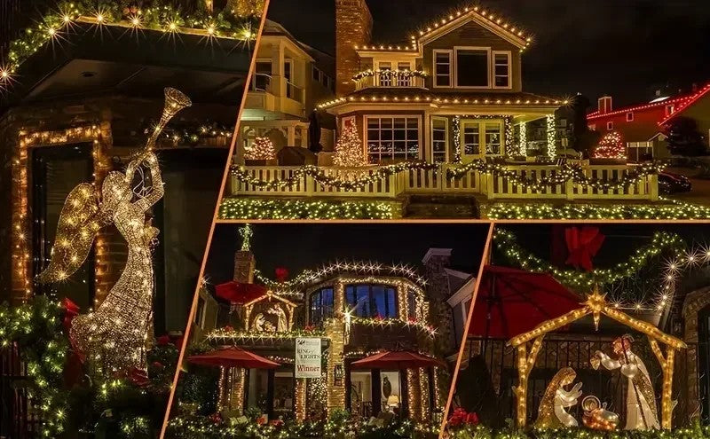 Luzes de fadas p/ jardim luzes da corda com 8 modos para area externa