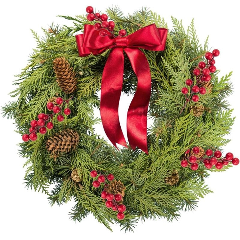 10 pçs decoração de natal ramos de pinho artificial bagas de azevinho ramos d