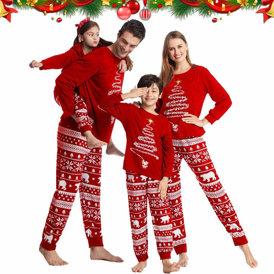 Família combinando pijamas de natal conjunto 2025 natal pai mãe filha família