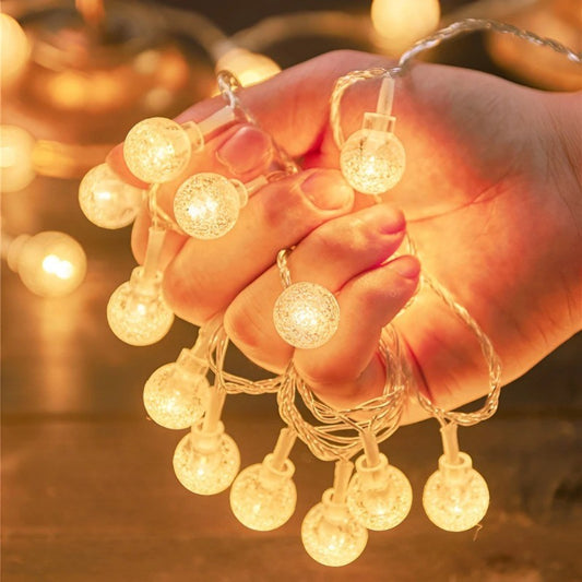 Luzes de corda de bola de bolha led brilho dourado bateria/usb