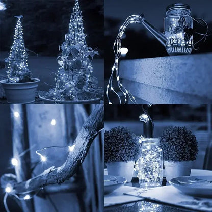 Luzes de fadas p/ jardim luzes da corda com 8 modos para area externa
