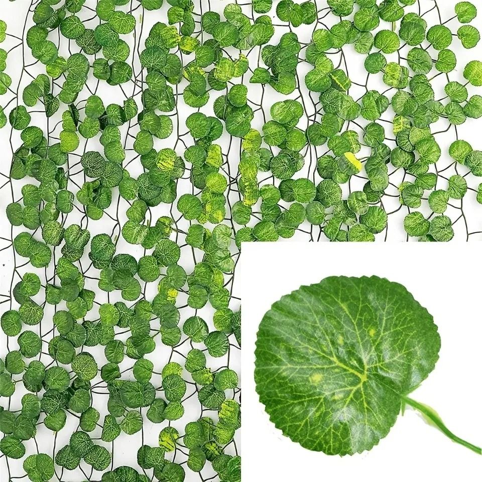Planta artificial folha guirlanda planta falsa trepadeira