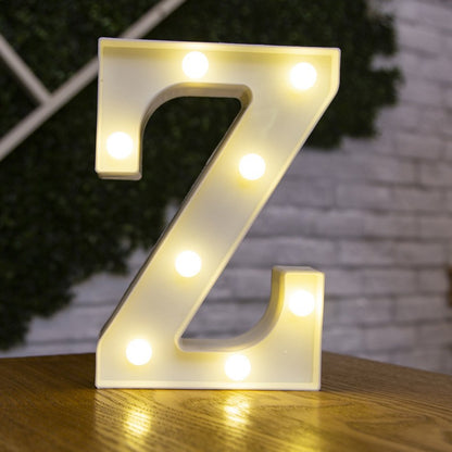 Letra do alfabeto luzes led número luminoso lâmpada bateria luz noturna quente
