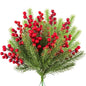 10 pçs decoração de natal ramos de pinho artificial bagas de azevinho ramos d