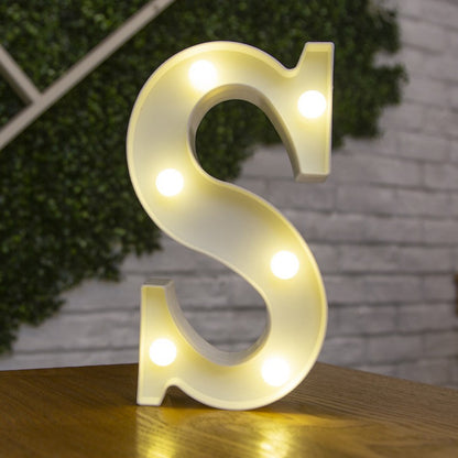 Letra do alfabeto luzes led número luminoso lâmpada bateria luz noturna quente