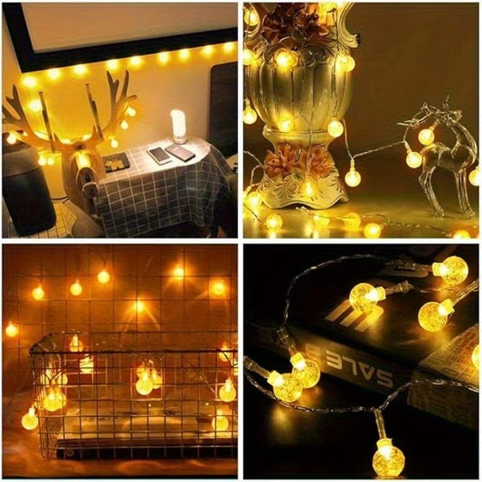 Luzes de corda de bola de bolha led brilho dourado bateria/usb