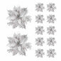 5/10 pçs 14.5cm ornamentos de flores de natal, rosa, vermelho, ouro, glitter fl