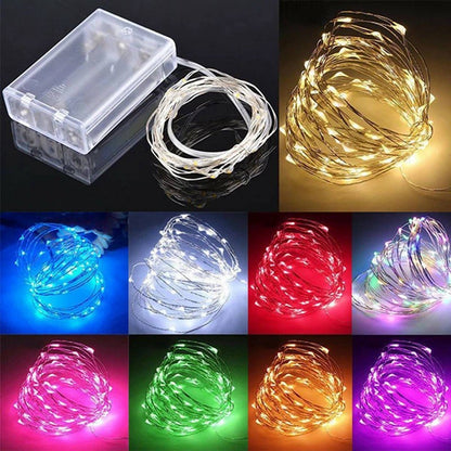 Fio de cobre LED  Alimentado por pilhas