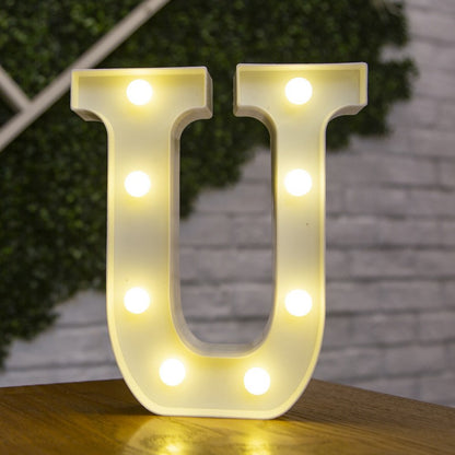 Letra do alfabeto luzes led número luminoso lâmpada bateria luz noturna quente