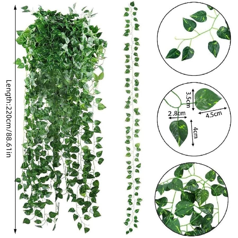 Planta artificial folha guirlanda planta falsa trepadeira