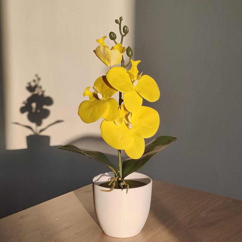 Bonsai simulado borboleta orquídea artificial vaso planta mesa de jantar