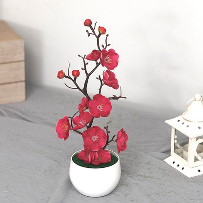30 cm plantas artificiais bonsai pequena árvore simulação pote plantas flores