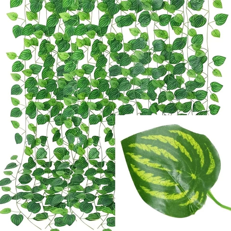 Planta artificial folha guirlanda planta falsa trepadeira