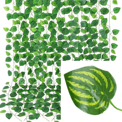 Planta artificial folha guirlanda planta falsa trepadeira