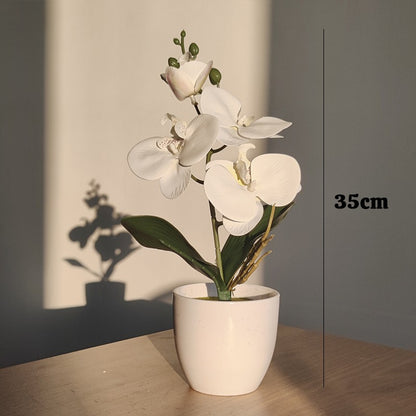 Bonsai simulado borboleta orquídea artificial vaso planta mesa de jantar