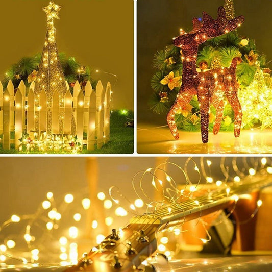 Fio de cobre LED  Alimentado por pilhas