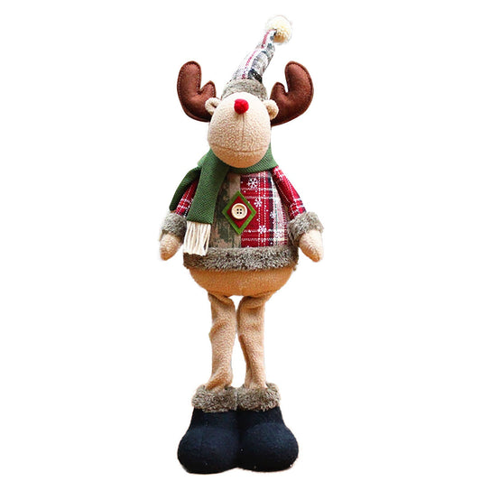 3 pçs natal decorativo bonecas de natal rena boneco de neve papai noel em pé b
