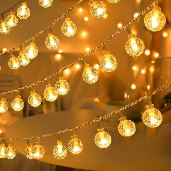 Luzes de corda de bola de bolha led brilho dourado bateria/usb