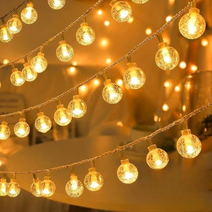 Luzes de corda de bola de bolha led brilho dourado bateria/usb
