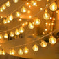 Luzes de corda de bola de bolha led brilho dourado bateria/usb