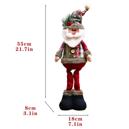 3 pçs natal decorativo bonecas de natal rena boneco de neve papai noel em pé b
