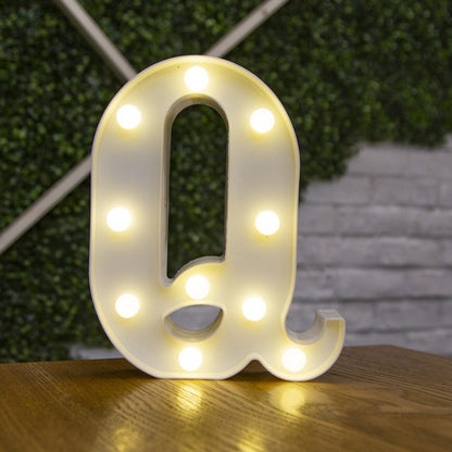 Letra do alfabeto luzes led número luminoso lâmpada bateria luz noturna quente