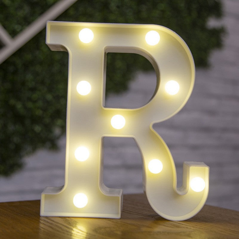 Letra do alfabeto luzes led número luminoso lâmpada bateria luz noturna quente