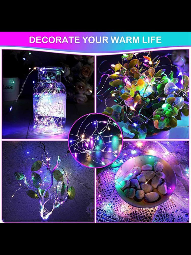 Fio de cobre LED  Alimentado por pilhas