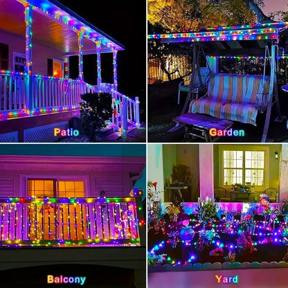 Luzes de fadas p/ jardim luzes da corda com 8 modos para area externa