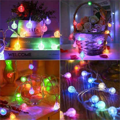 Luzes de corda de bola de bolha led brilho dourado bateria/usb