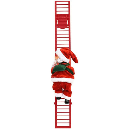 Escada de escalada elétrica papai noel música boneca ornamento de natal
