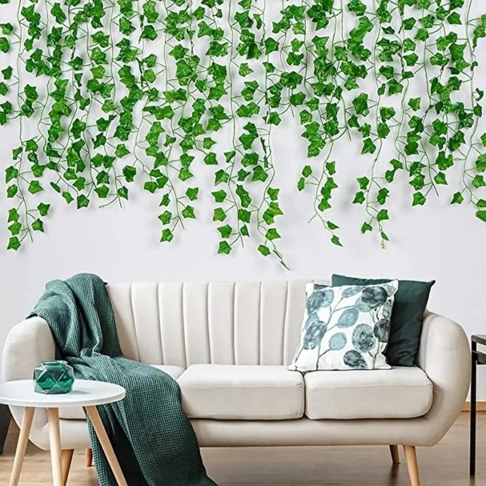 Planta artificial folha guirlanda planta falsa trepadeira