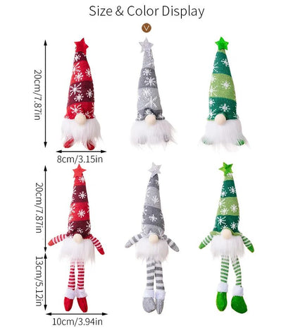 Natal boneca sem rosto gnome ornamentos led luz de pelúcia tricô artesanato