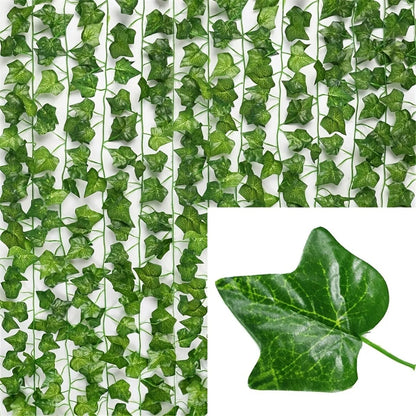 Planta artificial folha guirlanda planta falsa trepadeira